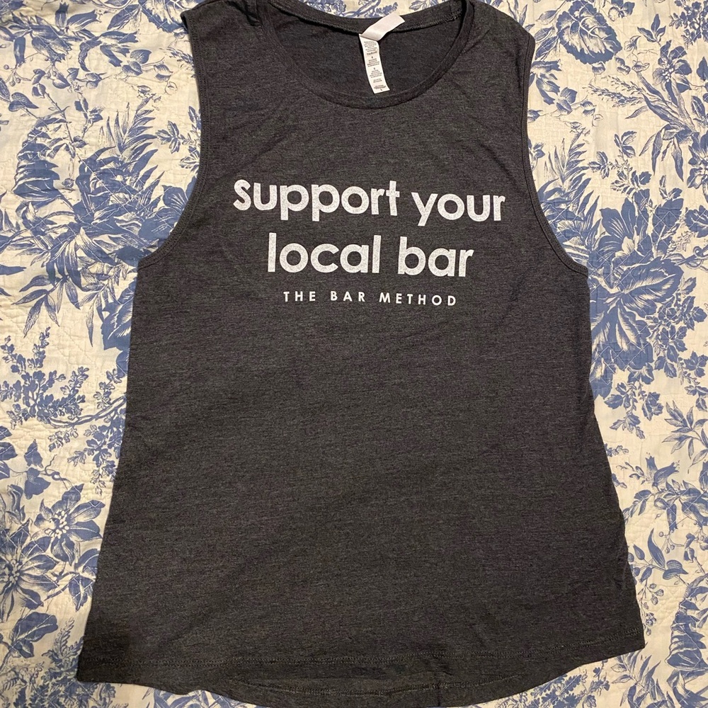 The Bar Method Charcoal Gray Muscle Tee